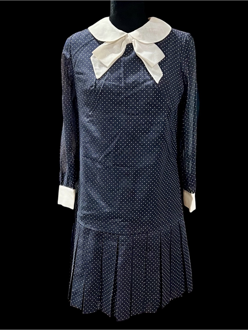 And Jr - 60's Blue/Wht Polka Dot Dress - Size M